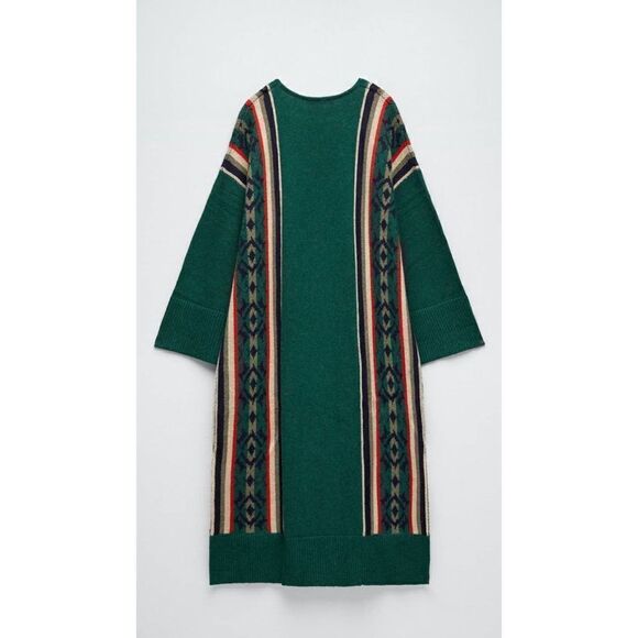 Zara Tunic Jacquard 50% Wool Blend Heavyweight New - Picture 5 of 6